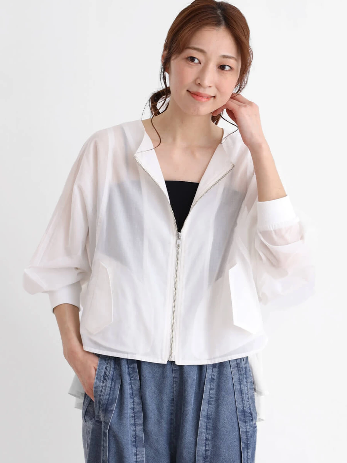 β ベータ コットン100% 春夏オーガンジー ブルゾン コットンオーガンジーシアーブルゾン - CLOVE - CLOVE｜YAMADAYA STORE