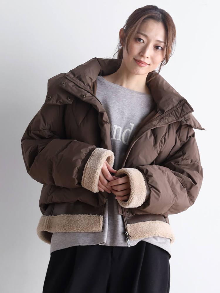 ムートン切り替えダウンジャケット - CLOVE - CLOVE｜YAMADAYA STORE