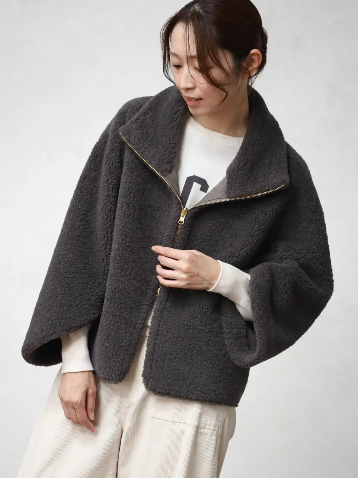 リバーシブルジップボアショートブルゾン - CLOVE - CLOVE｜YAMADAYA STORE