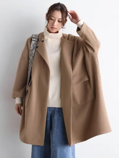 ジュンミカミ　ノーカラー　ロングコート ノーカラーロングコート - CLOVE - CLOVE｜YAMADAYA STORE