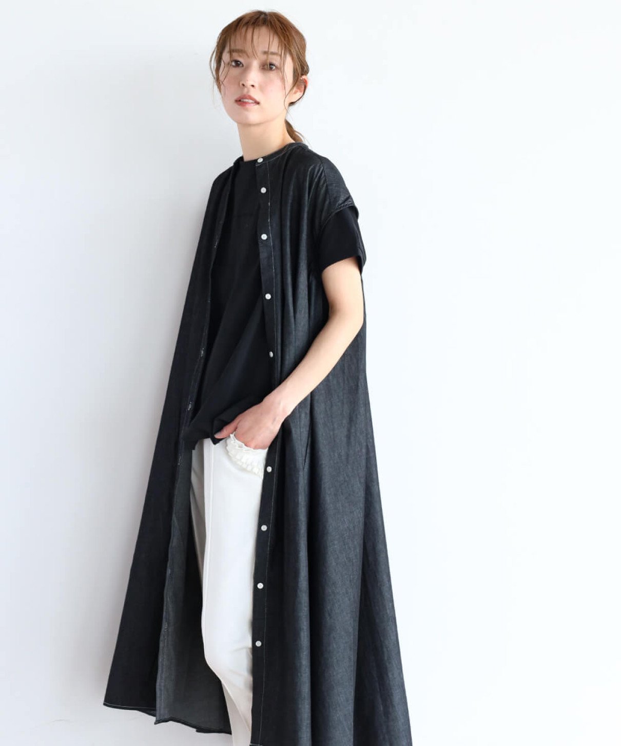 シャンブレーデニムフレアワンピース Clove Yamadaya Onlinestore