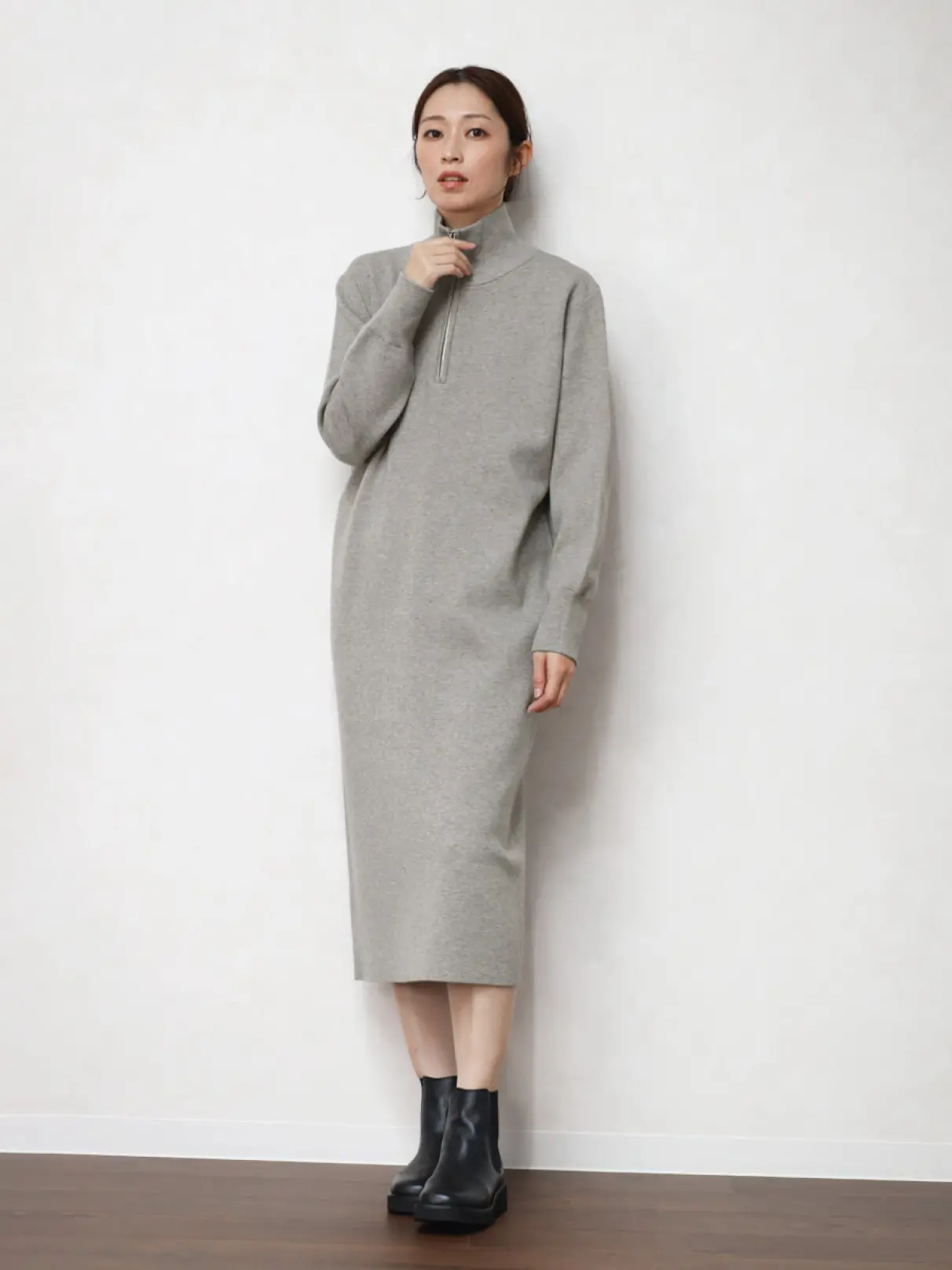 ハーフジップIラインニットワンピース - CLOVE - CLOVE｜YAMADAYA STORE