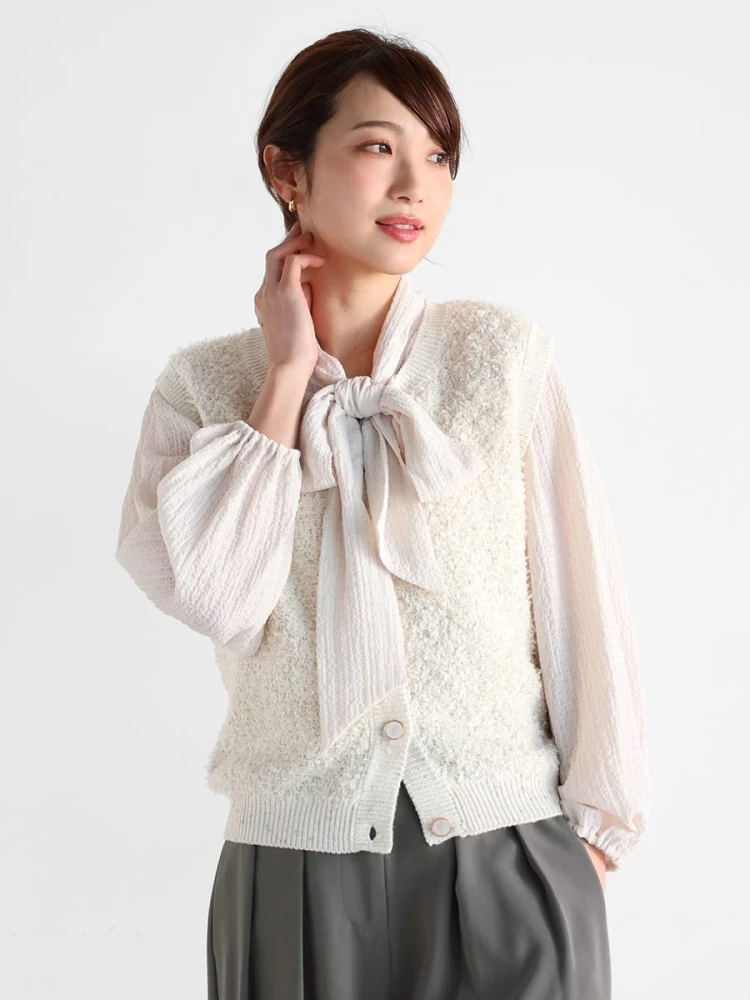 en サマーニットツイードベスト|LANVIN ベスト　式服　新品　ツイード Vin 定価30000 Bleu Bleu en LANVIN | ジャケット・アウター