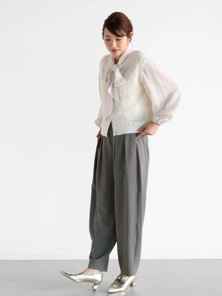 ファンシーツイードニットベスト - Vin - Vin｜YAMADAYA STORE