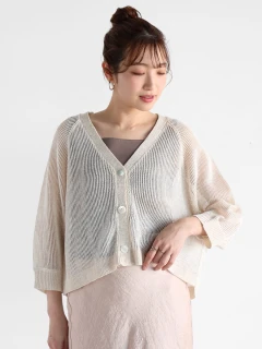 Vin メッシュバルーンカーディガン Mサイズ ラメ混メッシュショートカーディガン - Vin - Vin｜YAMADAYA STORE