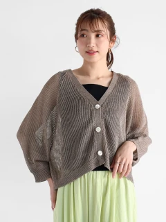 ラメ混メッシュショートカーディガン ラメ混メッシュショートカーディガン - Vin - Vin｜YAMADAYA STORE