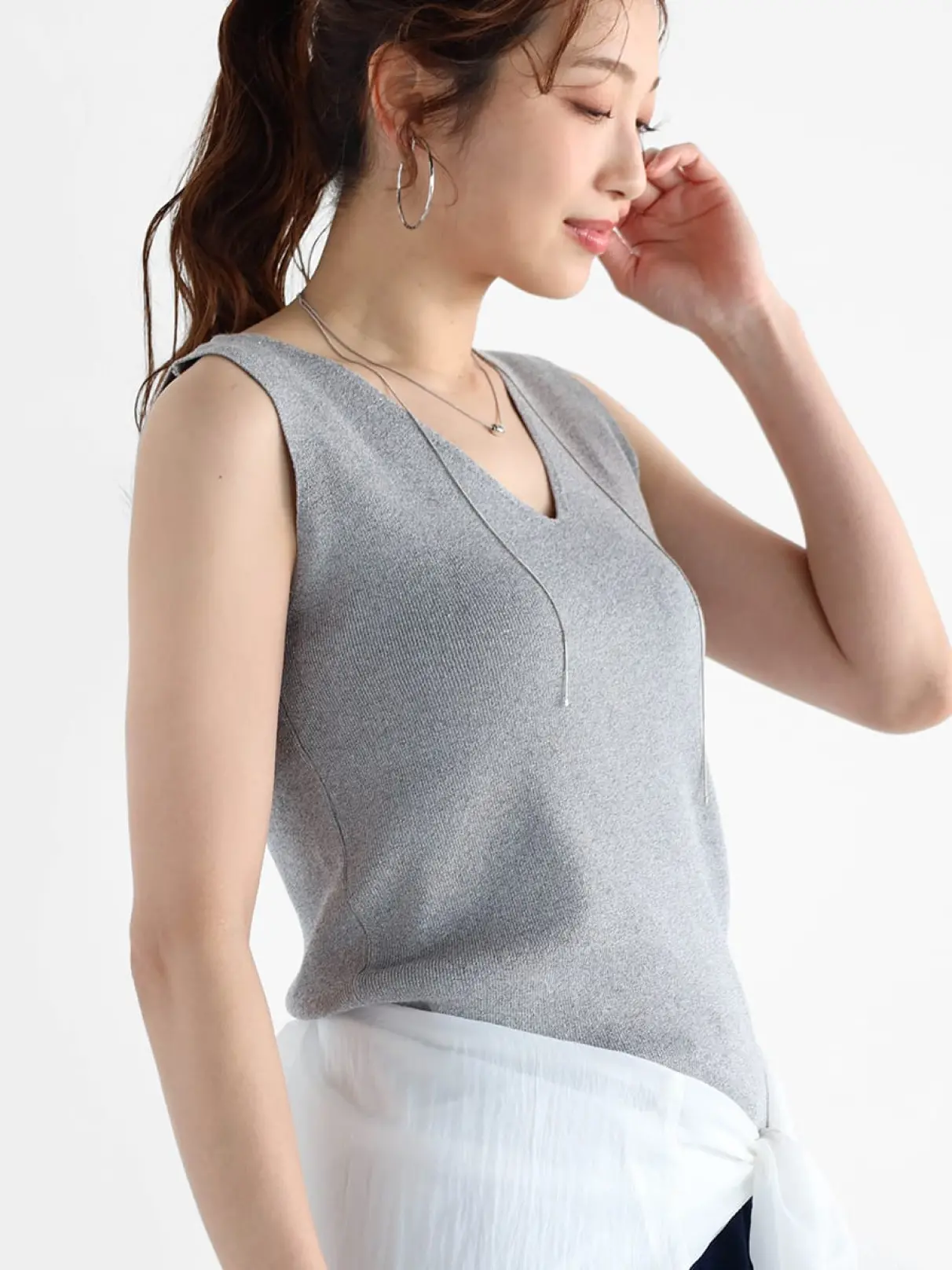 ヤマダヤ　グレーのニット9号 YASHIKI - 【ラスト1点】【25SS】Seihaku Knit(MIX GRAY) | Salty