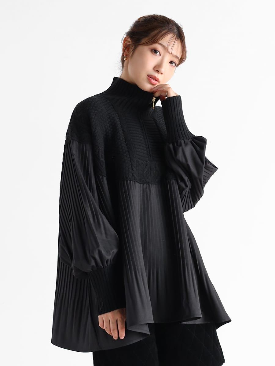 ケーブルニットドッキングプリーツブラウス - Vin - Vin｜YAMADAYA STORE