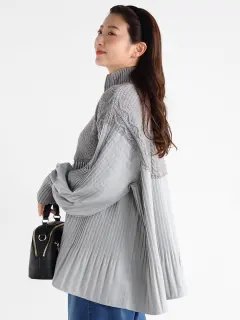 ヤマダヤ vin ケーブルニットドッキングプリーツブラウス ケーブルニットドッキングプリーツブラウス - Vin - Vin｜YAMADAYA STORE