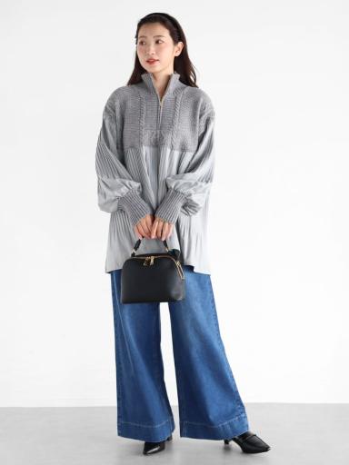 ケーブルニットドッキングプリーツブラウス - Vin - Vin｜YAMADAYA STORE