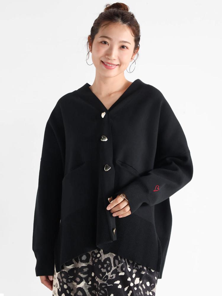 透かし編みハートニットカーディガン - Vin - Vin｜YAMADAYA STORE Vin