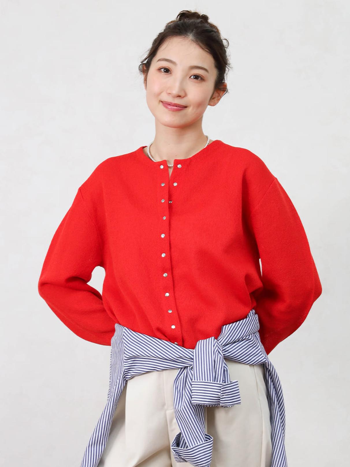 リネン混クルーネックカーディガン - Vin - Vin｜YAMADAYA STORE