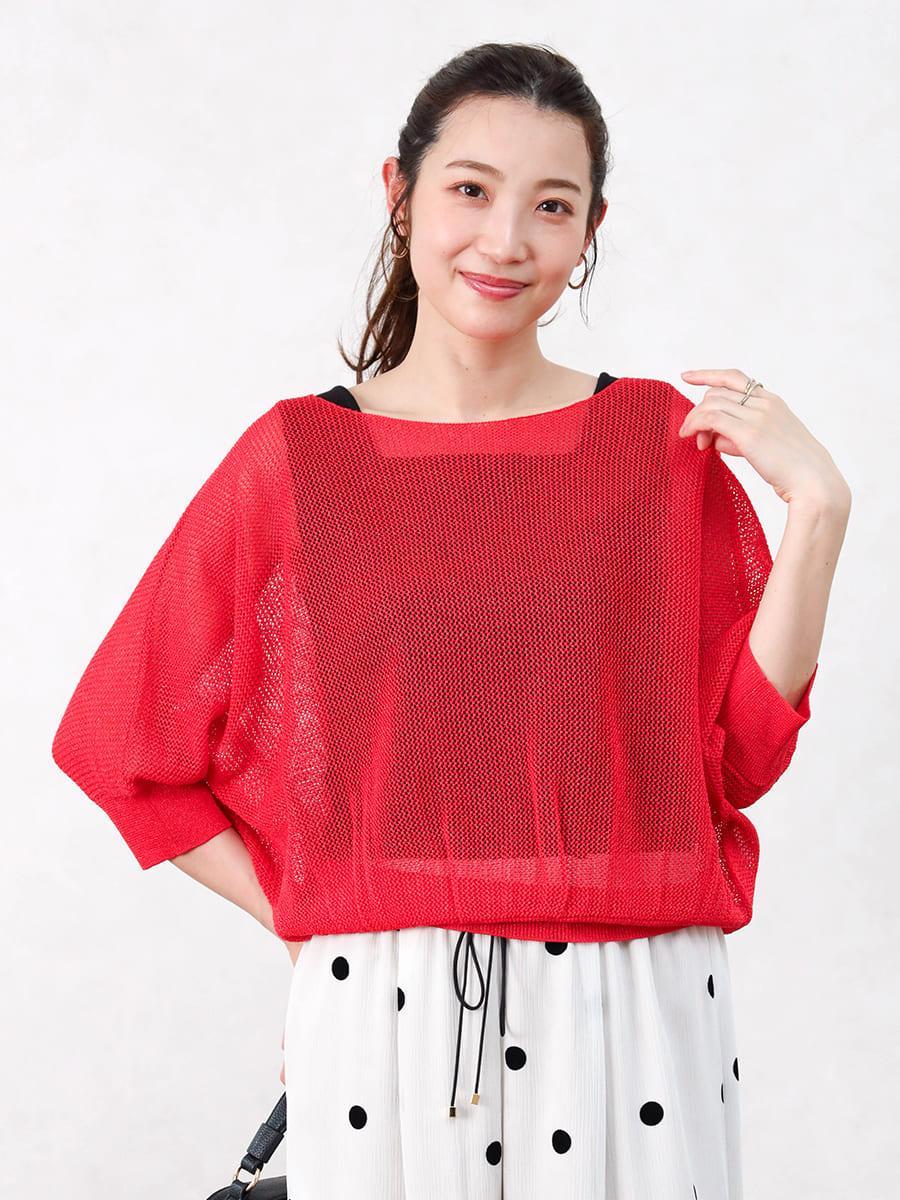 ラメメッシュドルマンプルオーバー