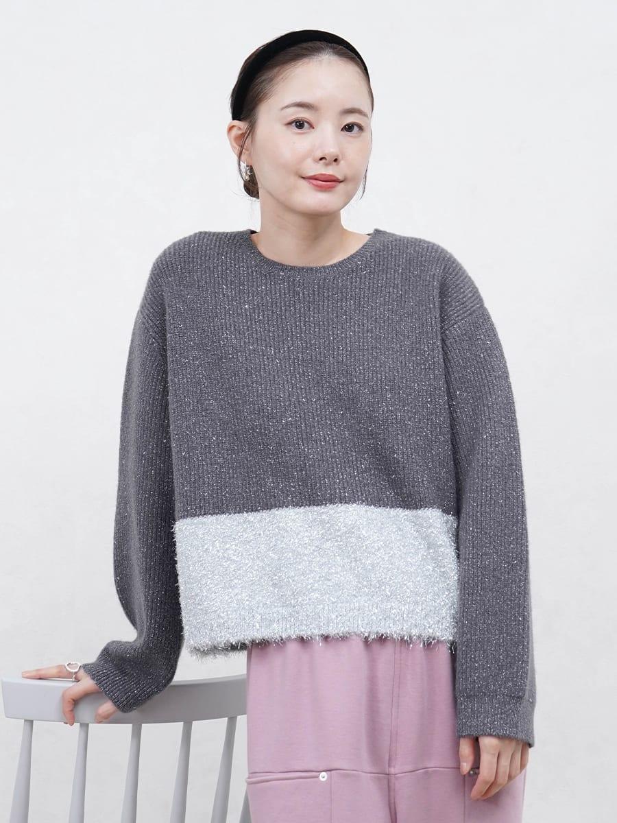 切替ラメニットプルオーバー - Vin - Vin｜YAMADAYA STORE