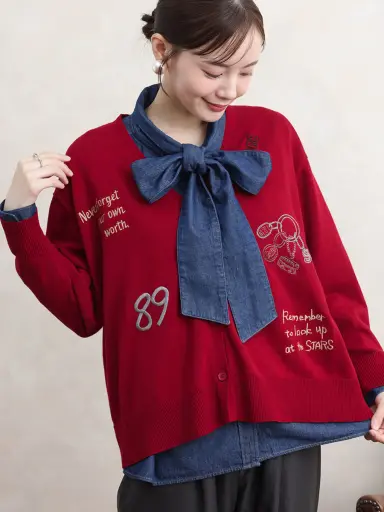 ランダム刺繍デザインカーディガン - Vin - Vin｜YAMADAYA STORE