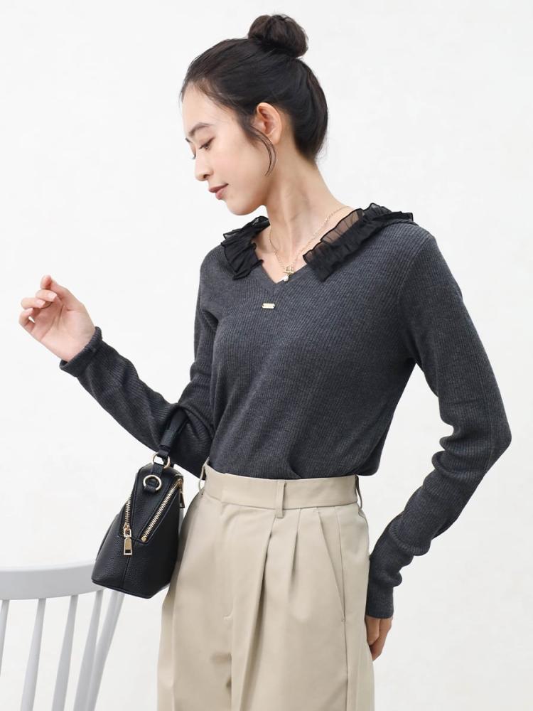 フリルフーディーリブニット - Eimee Law - Vin｜YAMADAYA STORE