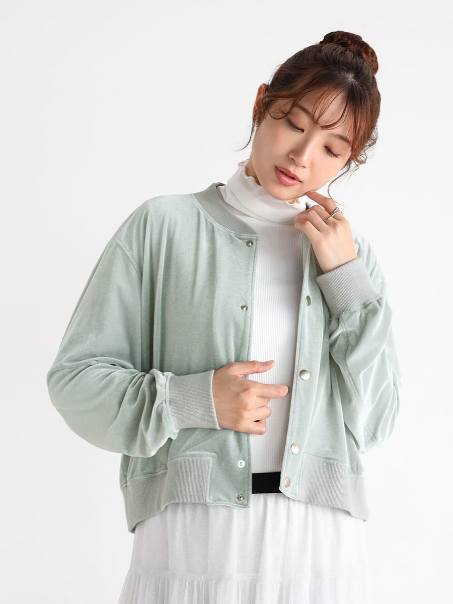 ベロアショートブルゾン YAMADAYA STORE ベロアショートブルゾン YAMADAYA STORE