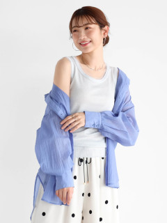 トップス vinmiya1103 LINEN COTTON PIN-STRIPED UNEVEN DYEING PANELLED FLARE SKIRT