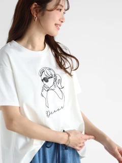 新品　ヤマダヤ　VIN ヴァン　レディモチーフ刺繍　Tシャツ　半袖　シャツ　今季 レディモチーフ刺繍Tシャツ - Vin - Vin｜YAMADAYA STORE