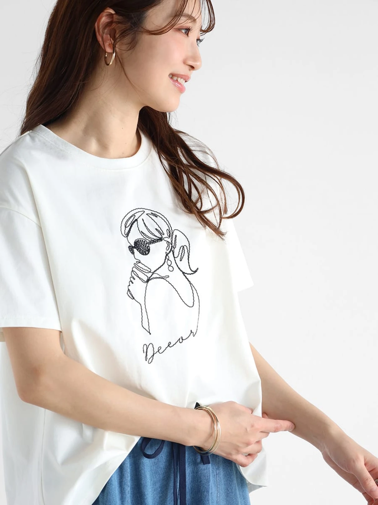 新品　ヤマダヤ　VIN ヴァン　レディモチーフ刺繍　Tシャツ　半袖　シャツ　今季 レディモチーフ刺繍Tシャツ - Vin - Vin｜YAMADAYA STORE