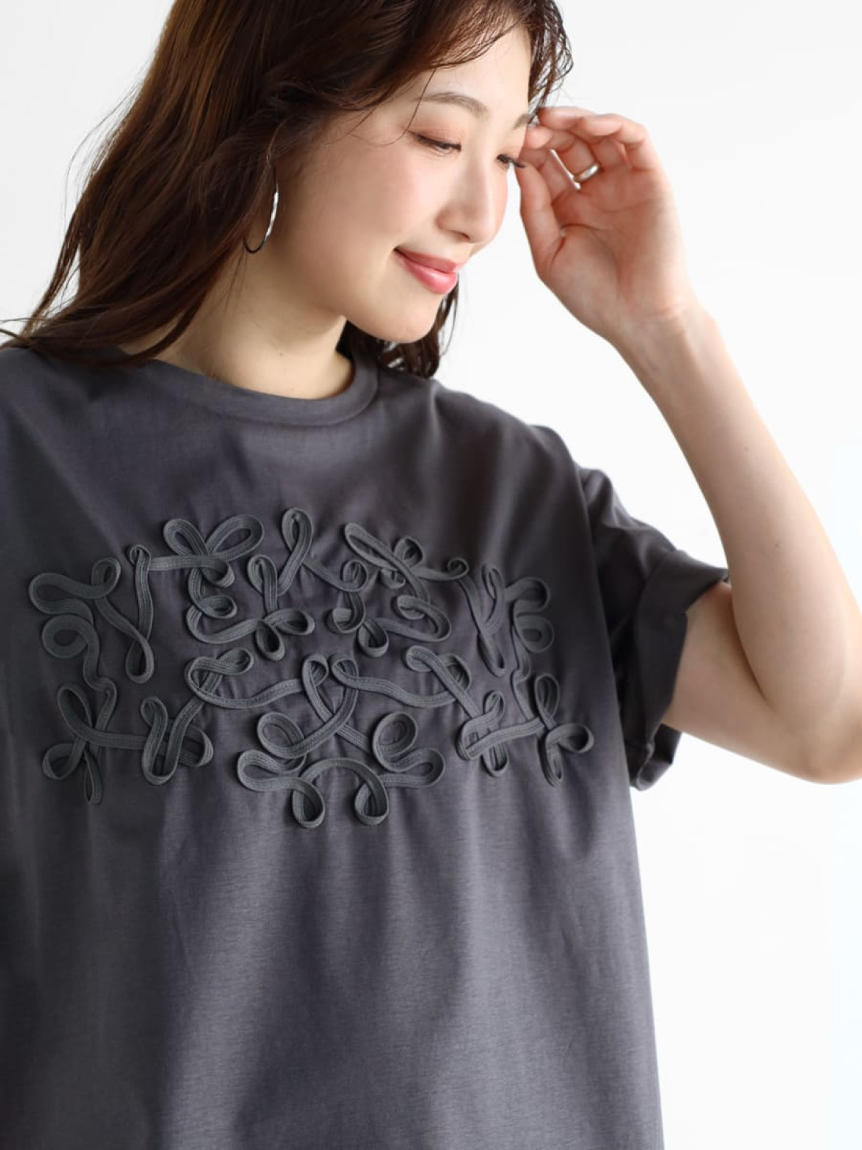 CONVERSE ワンポイントパッチ刺繍Tシャツ レディース