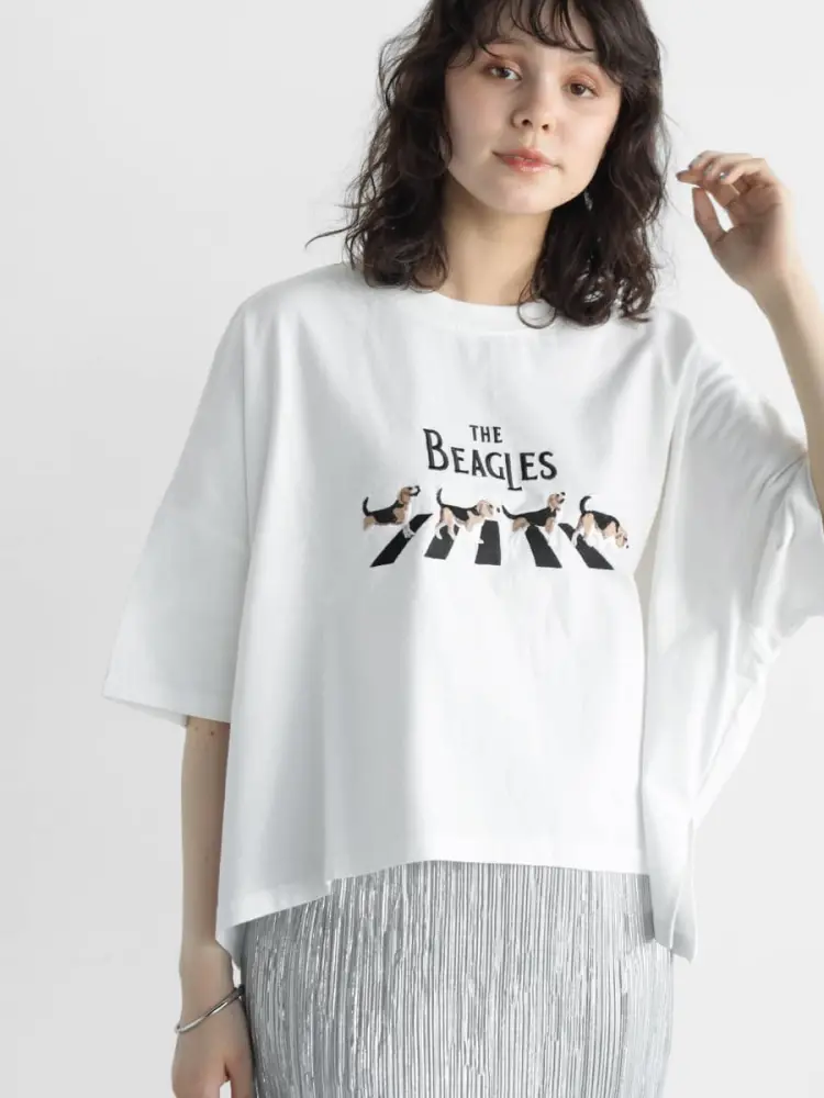 スコットクラブ　Vin メタリックプリントオーバーTシャツ セール】オーバーサイズヴィンテージロゴ半袖メタリック箔