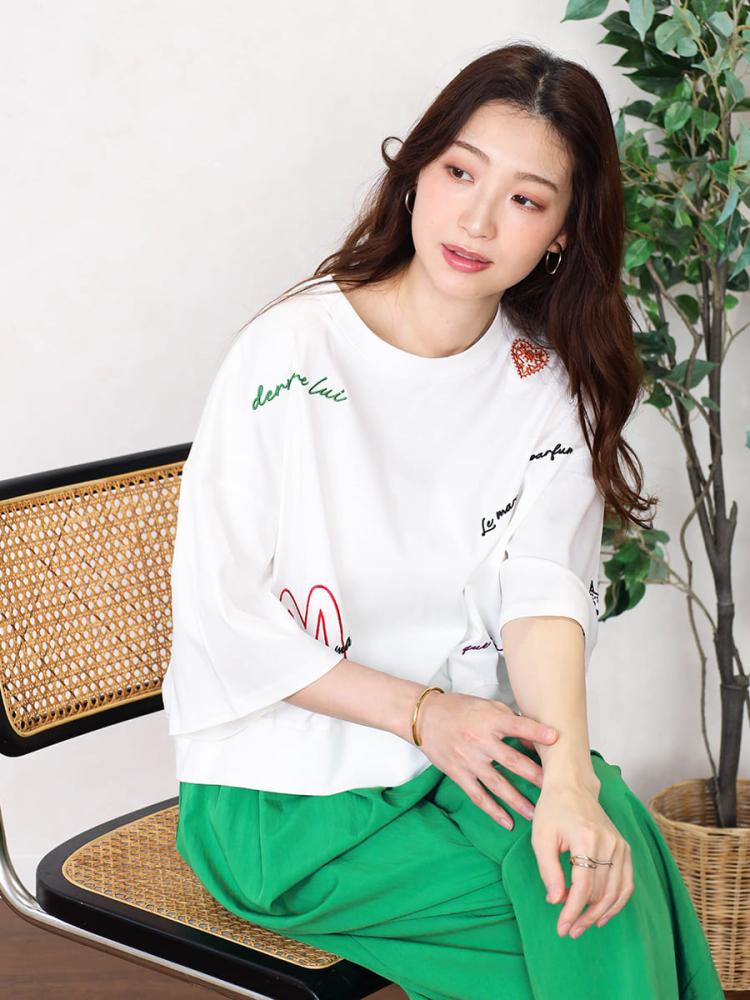 ランダムレター刺繍Tシャツ - Vin - Vin｜YAMADAYA STORE