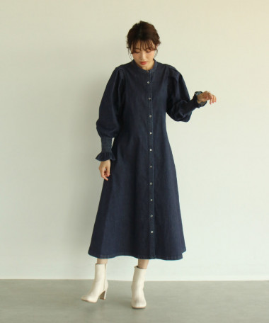 Dignite collierxシャツワンピース