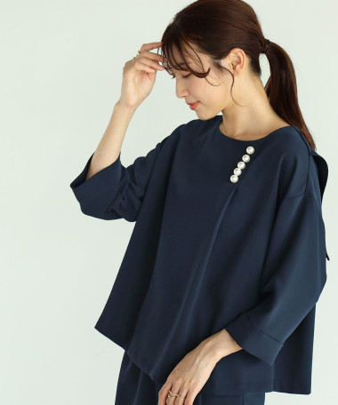 Vin NAVYxシャツ/ブラウス