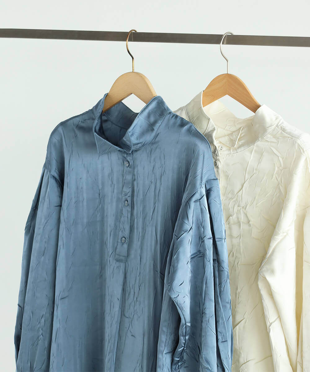 クラッシュサテンブラウス YAMADAYA STORE クラッシュサテンブラウス YAMADAYA STORE