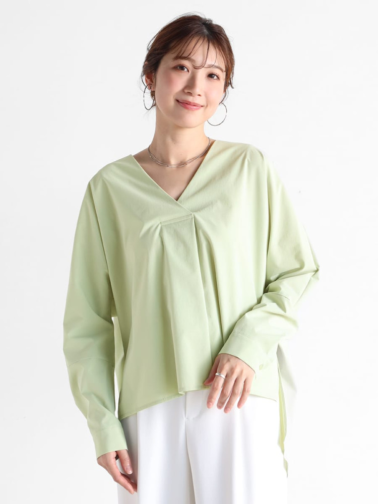 5色展開/SS-LLサイズ》スキッパー金ボタンブラウス/セットアップ