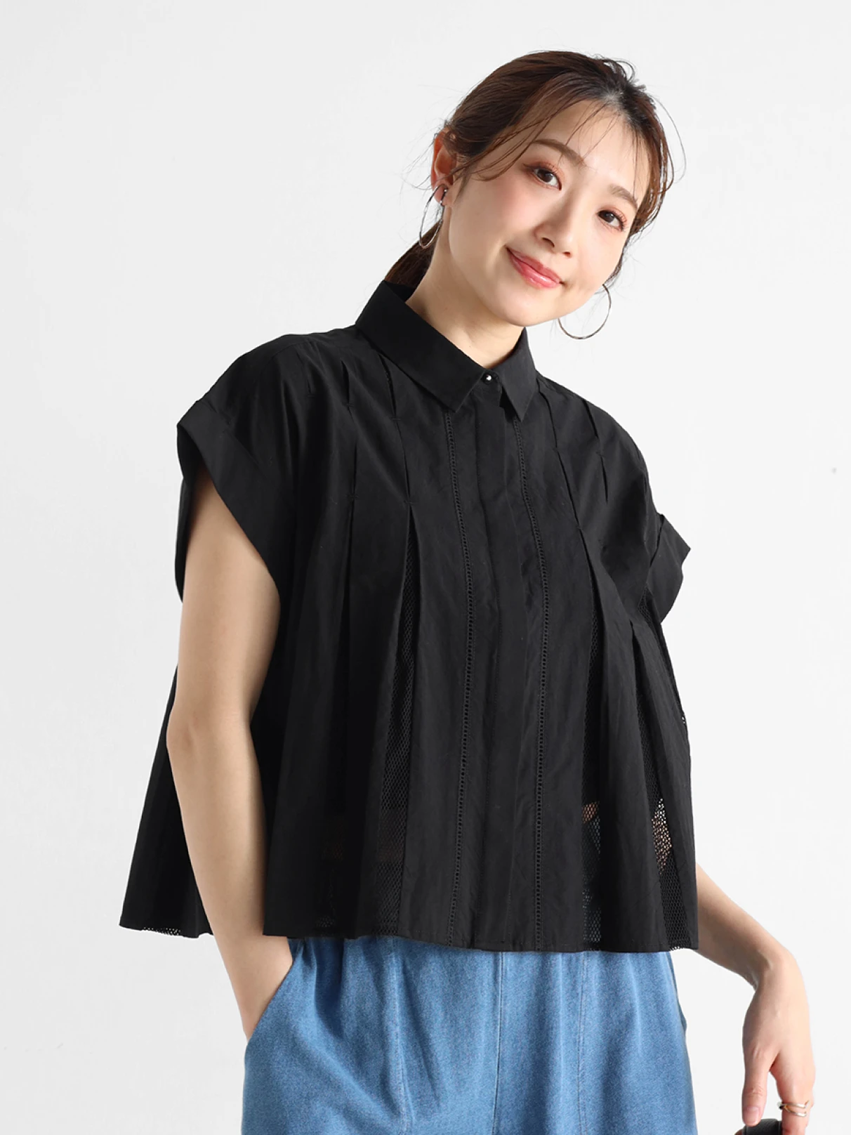 ヤマダヤ　Vin 　ボックスタックレースシャツ ブラック ボックスタックレースシャツ - Vin - Vin｜YAMADAYA STORE