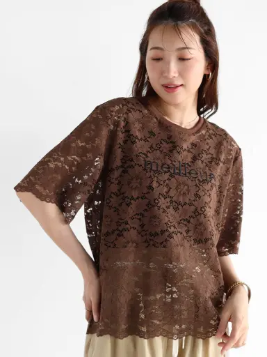 新品　未使用　レース　トップス 刺繍ロゴレーストップス - Vin - Vin｜YAMADAYA STORE
