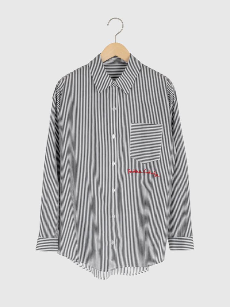 CHANEL大好きアイコン付きストライプシャツ CHANEL大好きアイコン付きストライプシャツ