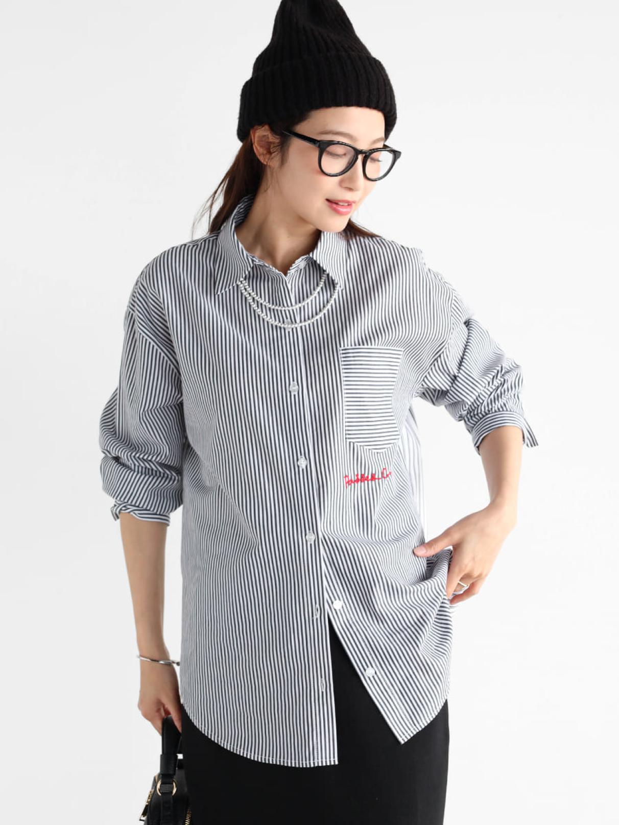 cpg ストライプデザイン シャツ ロゴデザインストライプシャツ - Vin - Vin｜YAMADAYA STORE