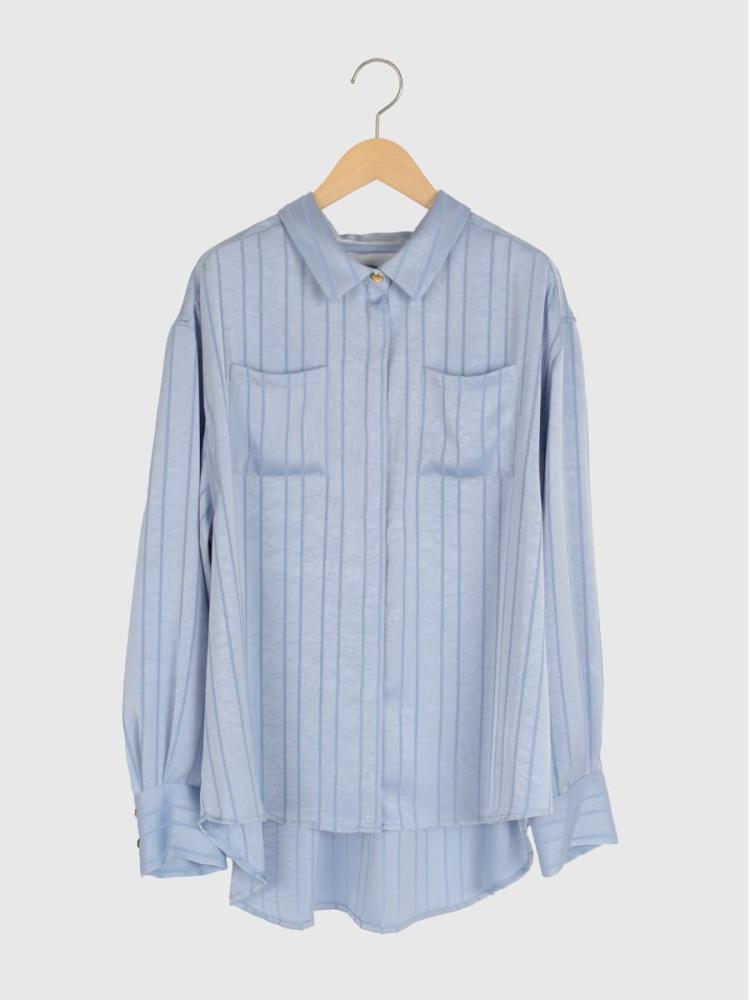 透かし編みストライプシャツ - Vin - Vin｜YAMADAYA STORE