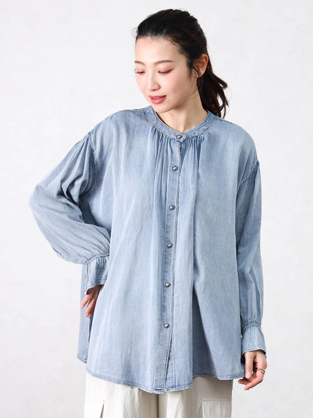 シアーデニムブラウス - Vin - Vin｜YAMADAYA STORE