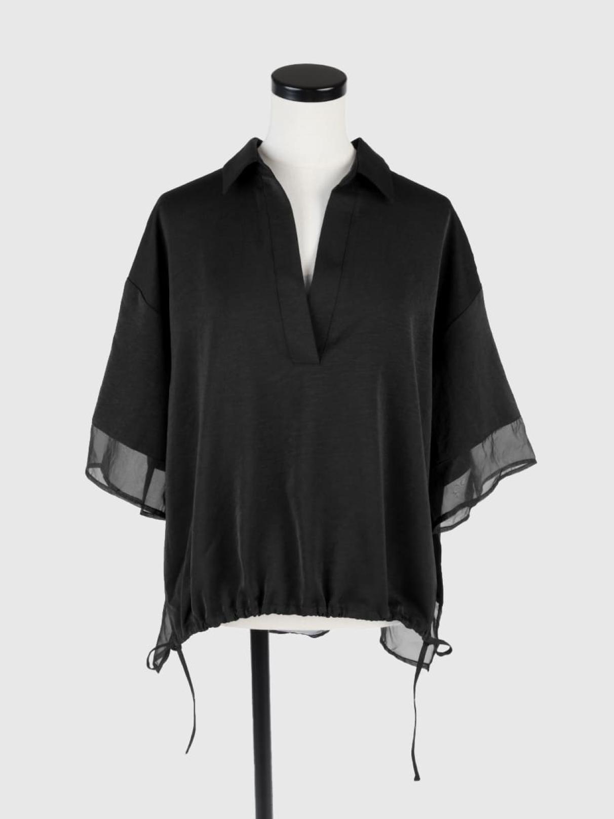 新品 Vin ネイビー チュニック ボーダー柄 半袖チュニック バック 