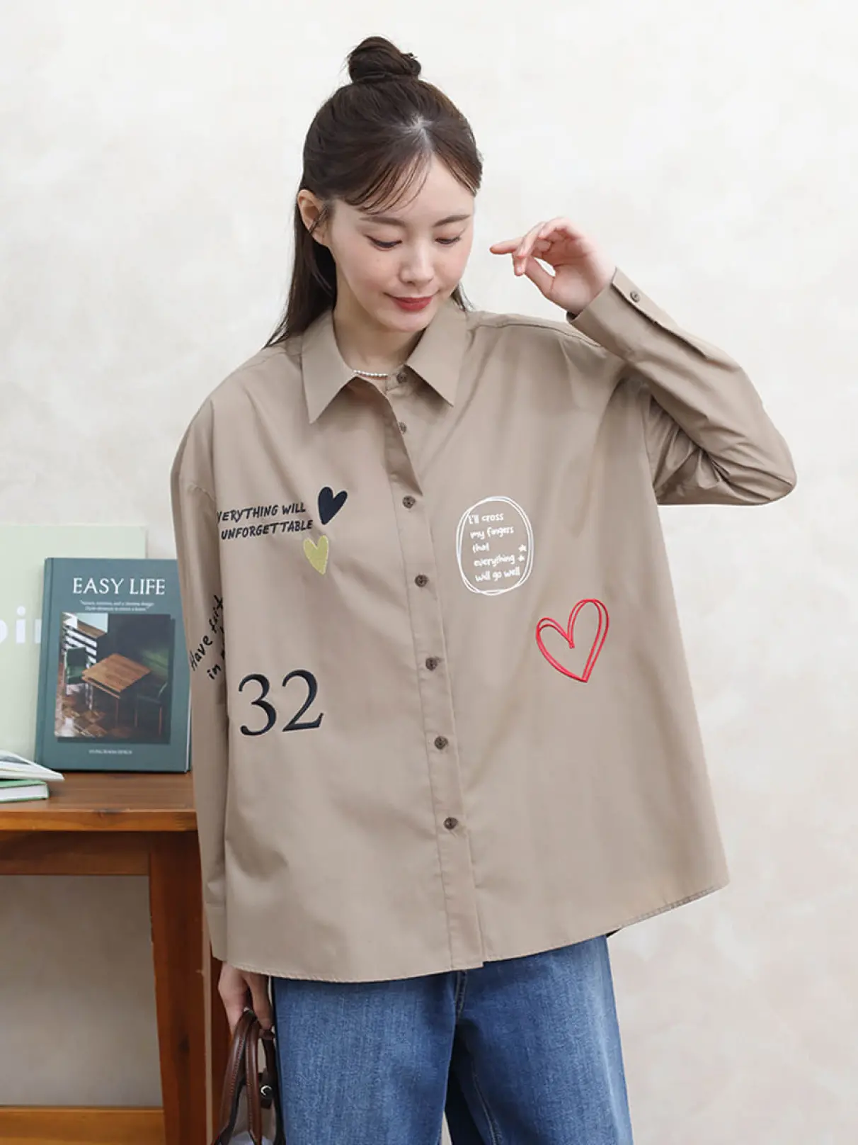 ランダムロゴ×レタリング刺繍オーバーシャツ - Vin - Vin｜YAMADAYA STORE