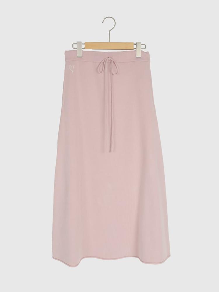 ワンポイント刺繍ニットスカート - Vin - Vin｜YAMADAYA STORE