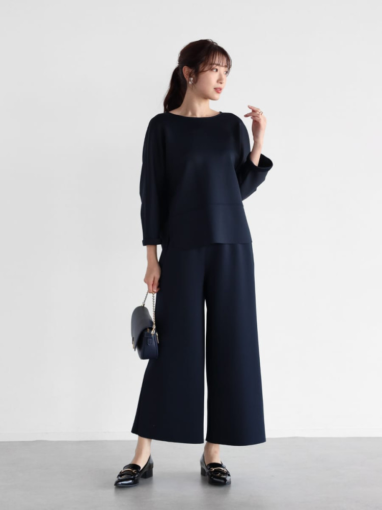 ウエストタックワイドパンツ - Vin NAVY - Vin｜YAMADAYA STORE