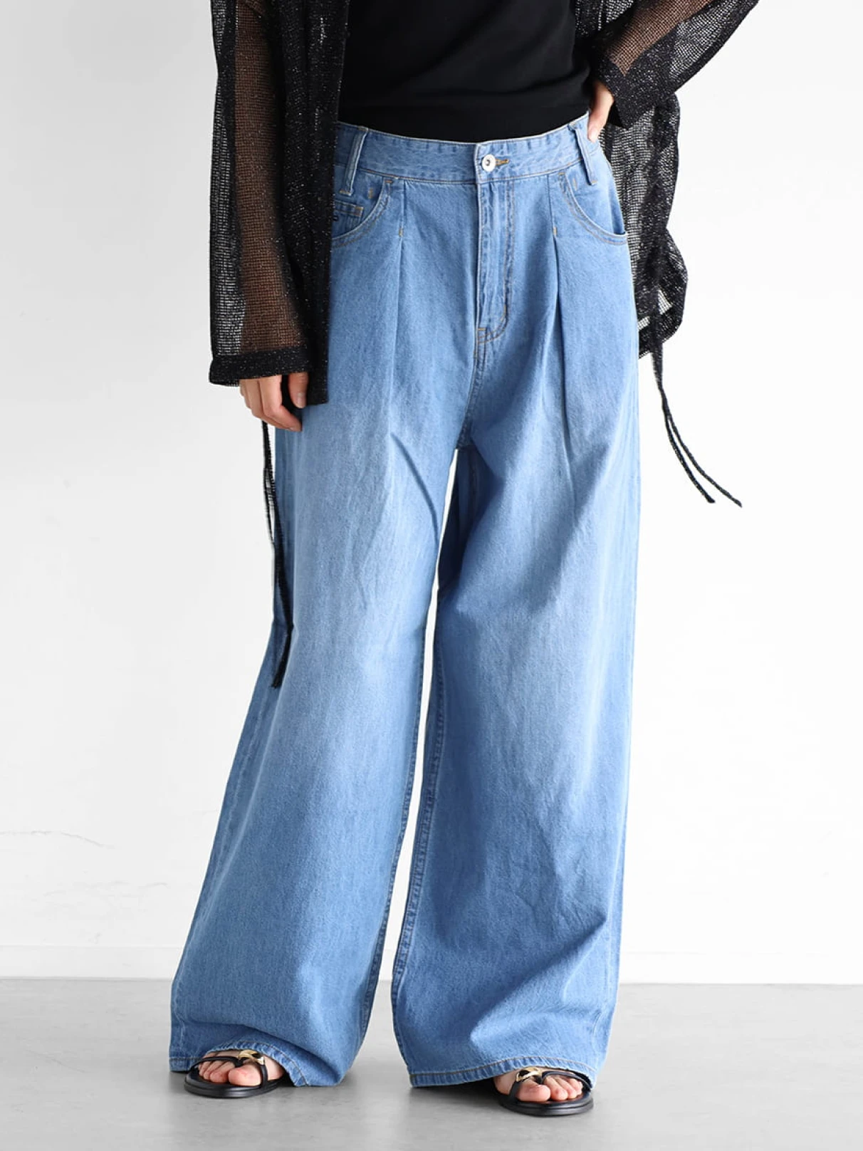 リネンミックスルーズデニムパンツ - Vin - Vin｜YAMADAYA STORE