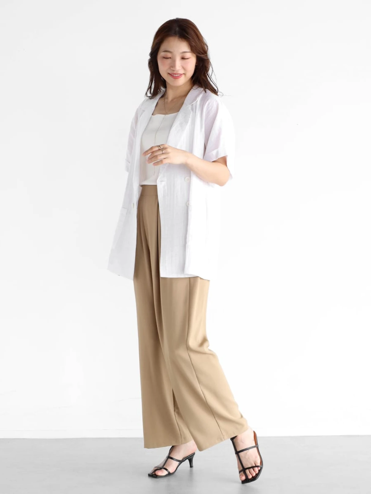 【専用です】　新品　YAMADAYA Ampleクロッシェニットシャツ　ベージュ CHOYA URBAN STYLE サマーニット ニットポロシャツ 半袖 夏