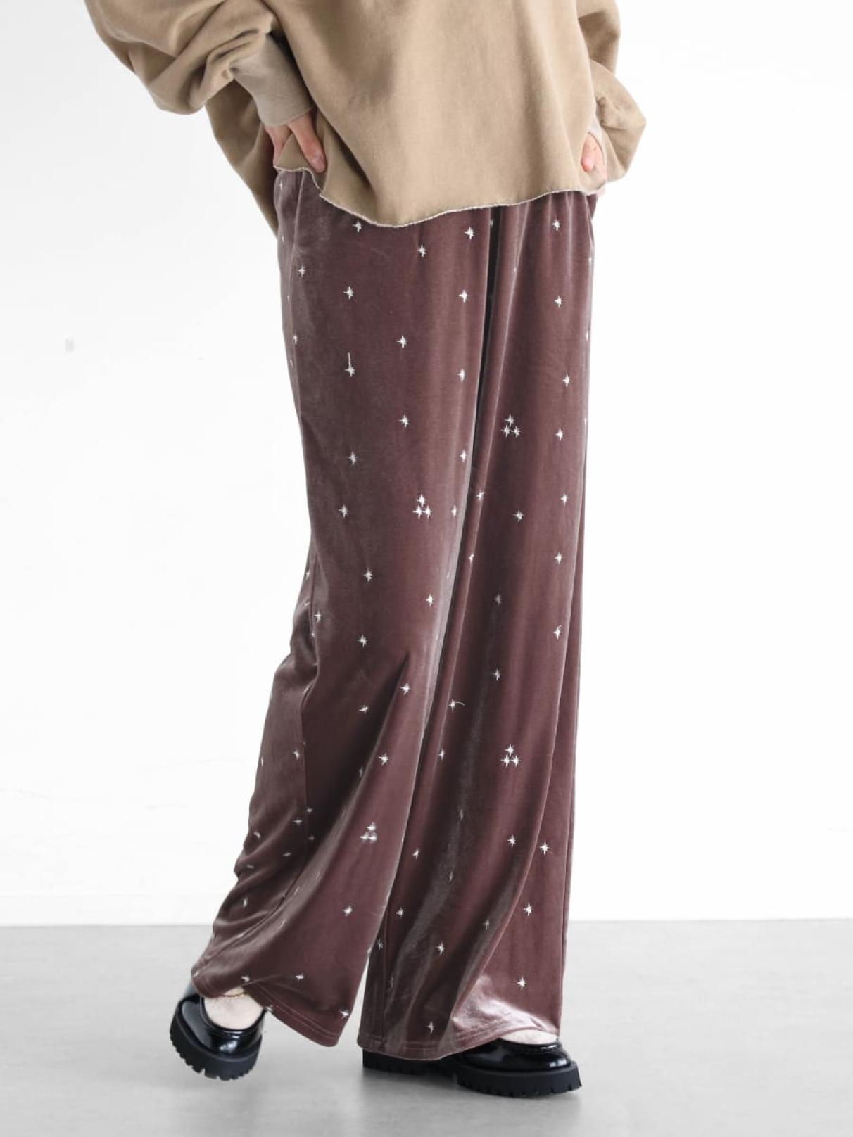 刺繍ベロアパンツ - Vin - Vin｜YAMADAYA STORE