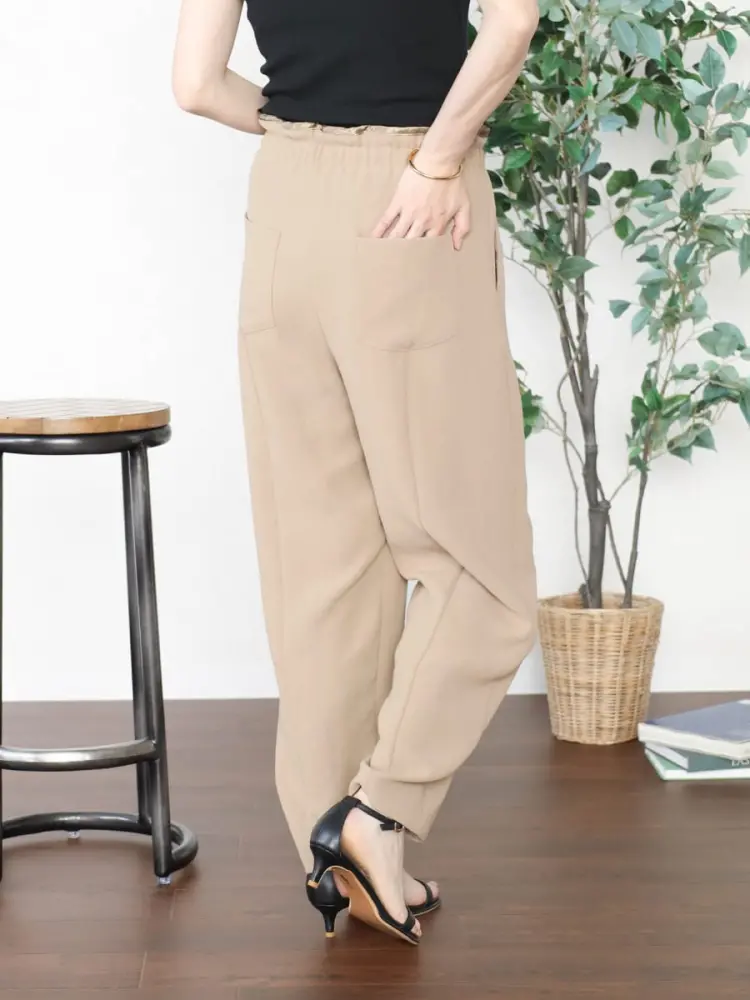 サテンパイピングウエストギャザーパンツ - Vin - Vin｜YAMADAYA STORE