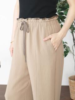 サテンパイピングウエストギャザーパンツ - Vin - Vin｜YAMADAYA STORE