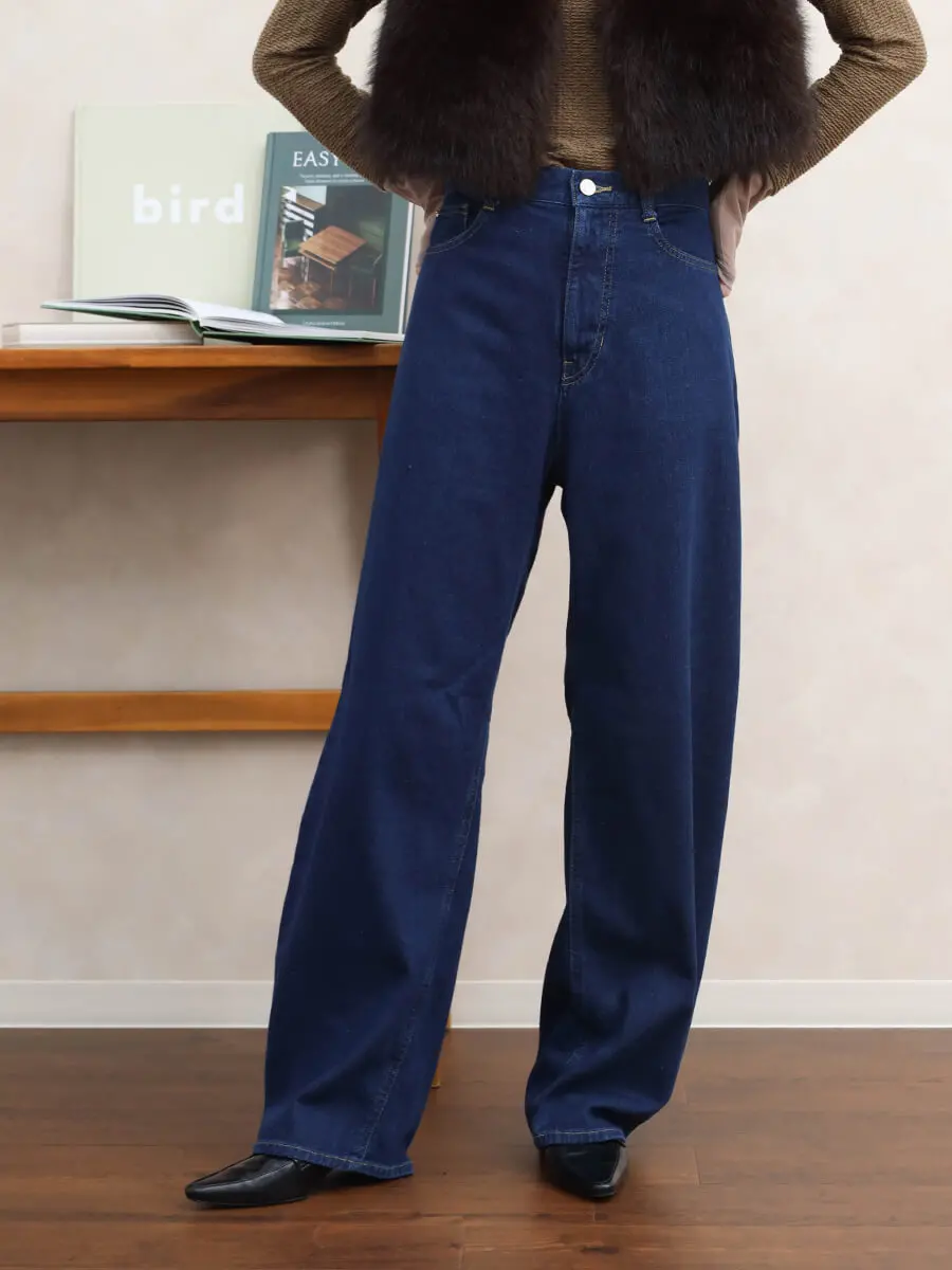 バレルレッグデニムパンツ