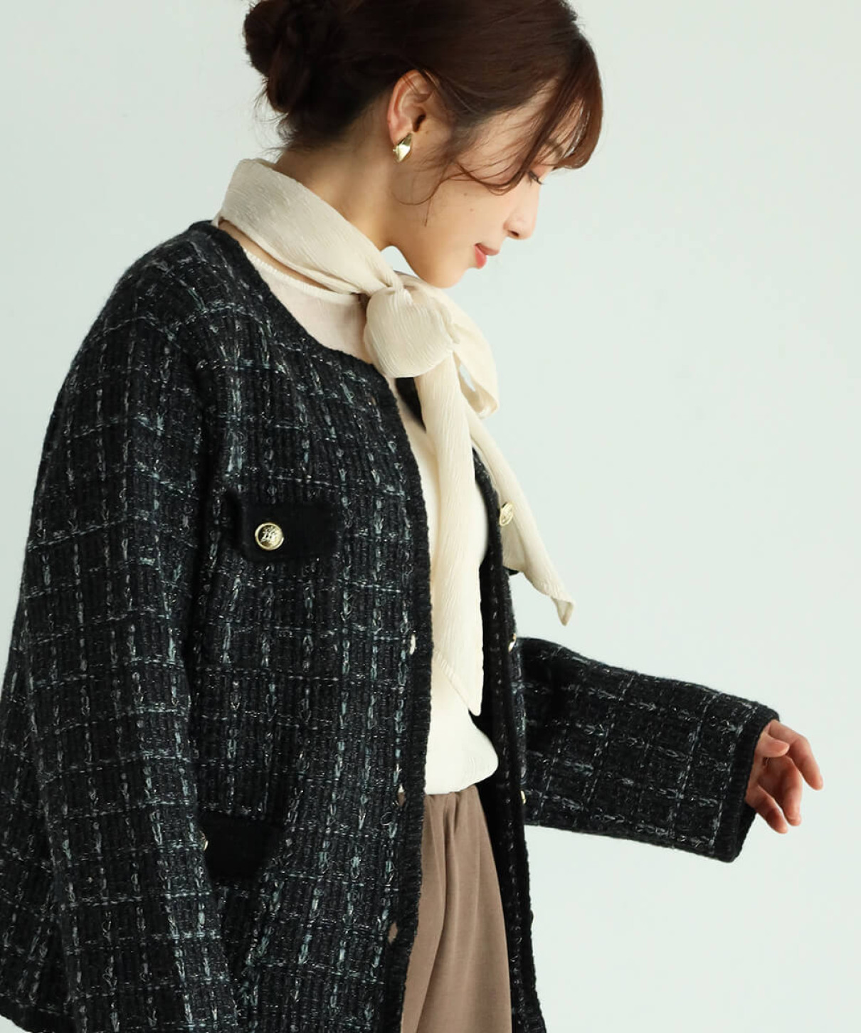 クラシカルツイードニットジャケット Vin Yamadaya Onlinestore