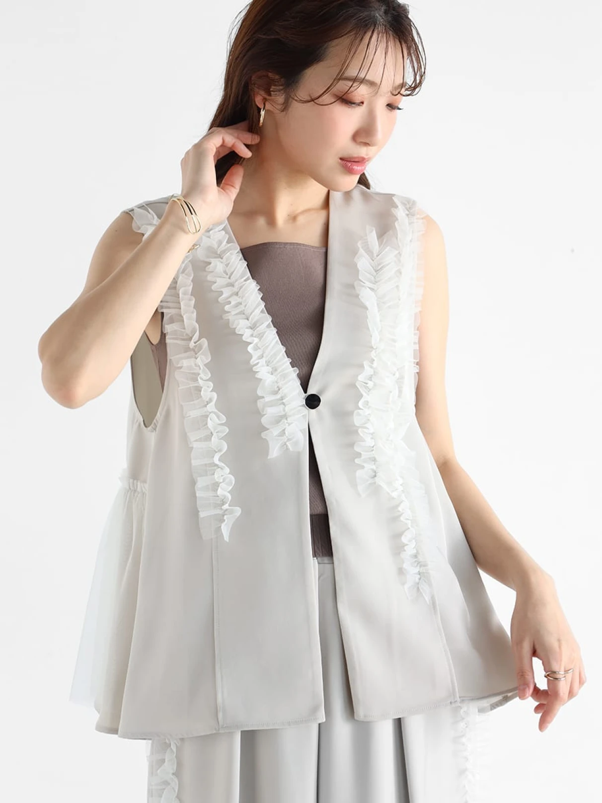 Vin チュールフリルツイルジレ 新品タグなし 083123143_12_xl.webp