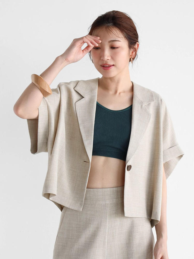 ヤマダヤ　vin Ample リネンライクハーフスリーブジャケット新品 リネンライクハーフスリーブジャケット - Ample - Vin｜YAMADAYA